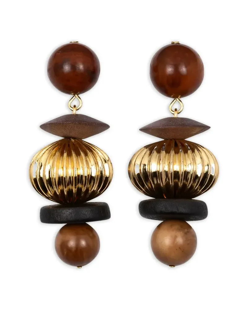 Jennifer Behr Lavon beaded drop earrings - Gold Gold