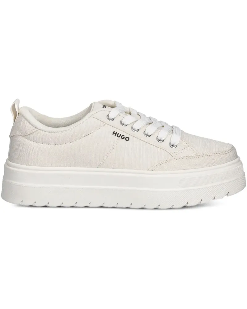 HUGO BOSS Flatform-Sneakers mit Logo - Nude Nude