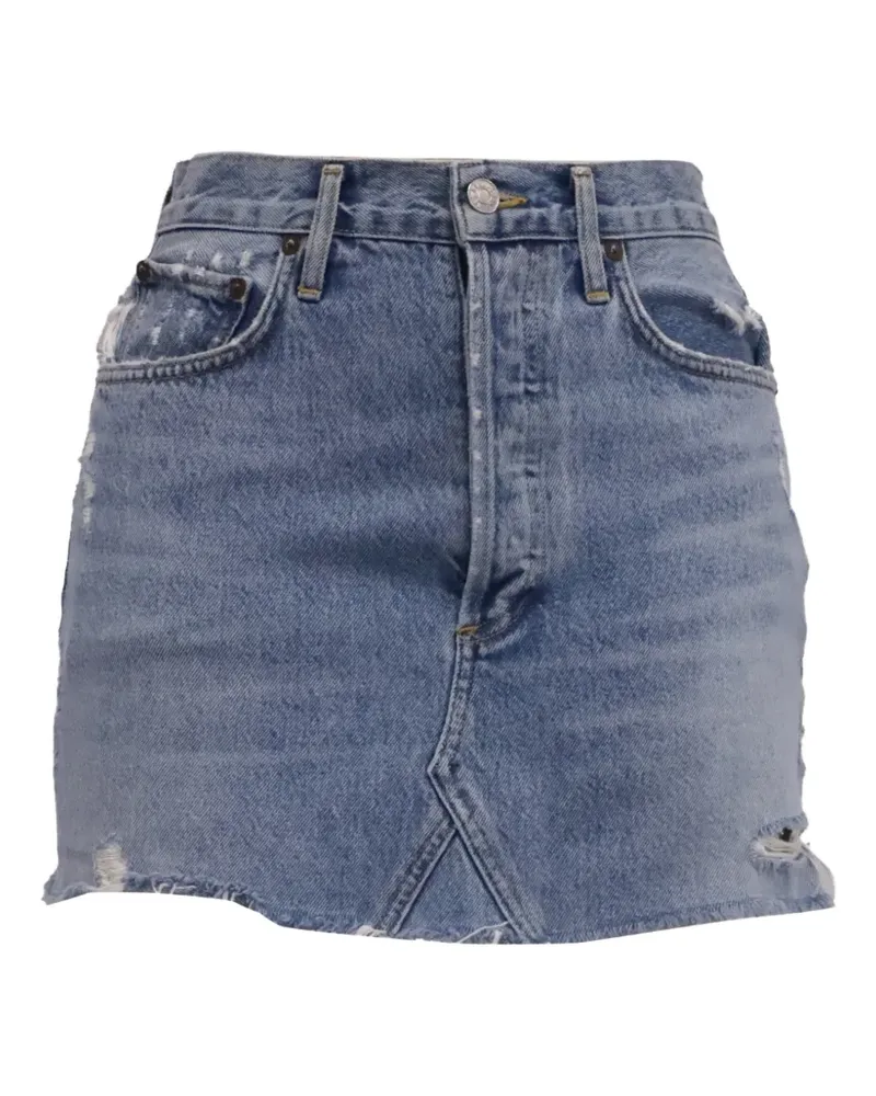 AGOLDE distressed denim mini skirt - Blau Blau