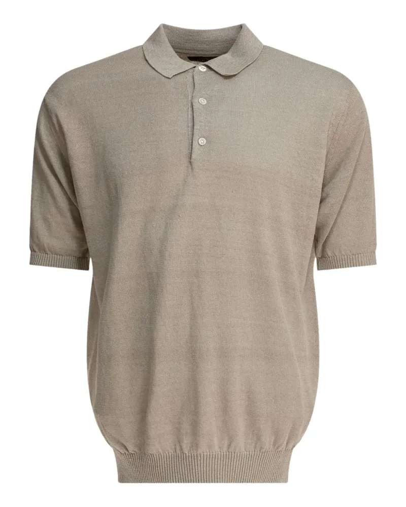 Beams Plus Kurzärmeliges Poloshirt aus Hanf - Grau Grau