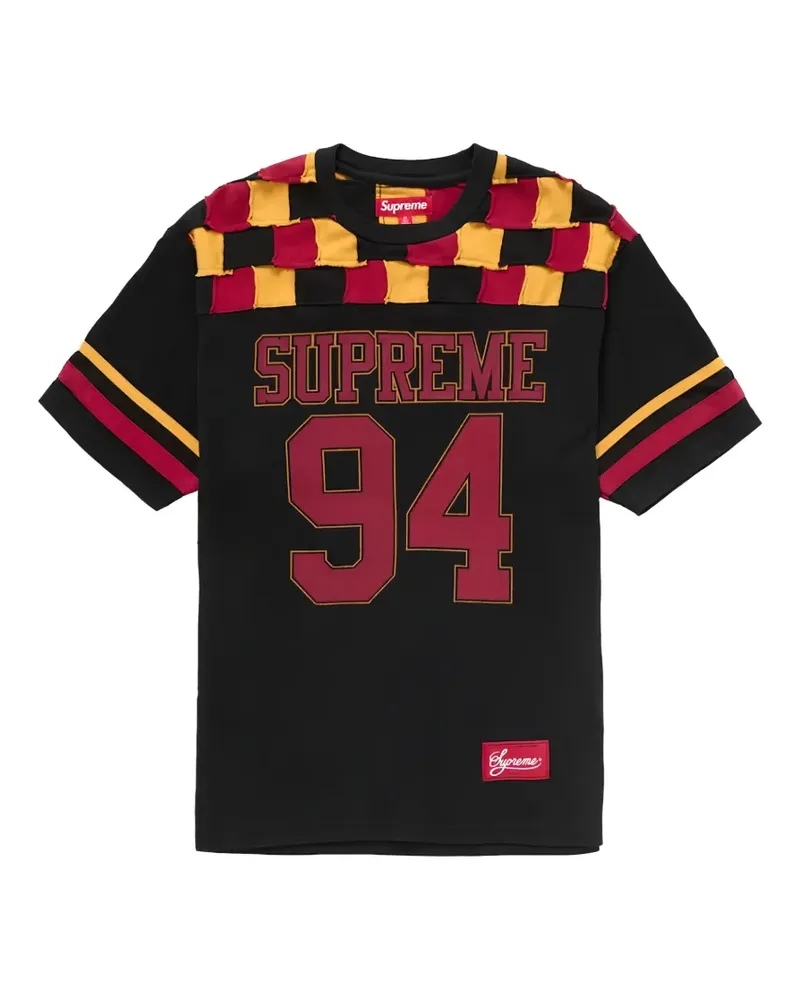 Supreme Being Patchwork Yoke Football T-shirt - Schwarz Schwarz