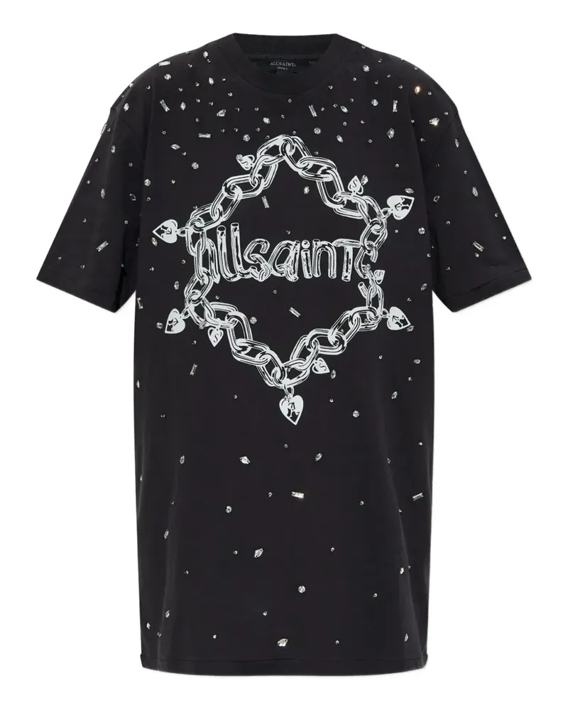 AllSaints Verziertes Drip Scatter Minikleid - Schwarz Schwarz
