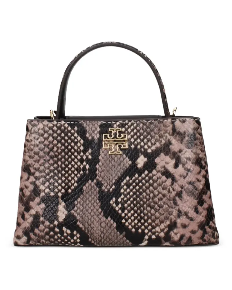 Tory Burch Lee Radziwill Double snakeskin-effect tote bag - Nude Nude