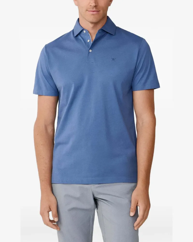 Hackett Poloshirt mit bestickten Knöpfen - Blau Blau