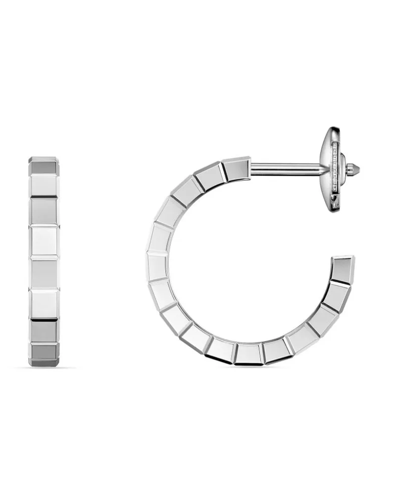Chopard 18kt Ice Cube Weißgoldohrringe Weiß