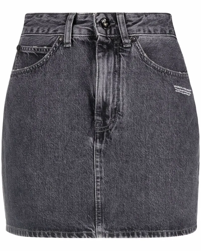 OFF-WHITE Jeansrock mit Logo-Print - Grau Grau
