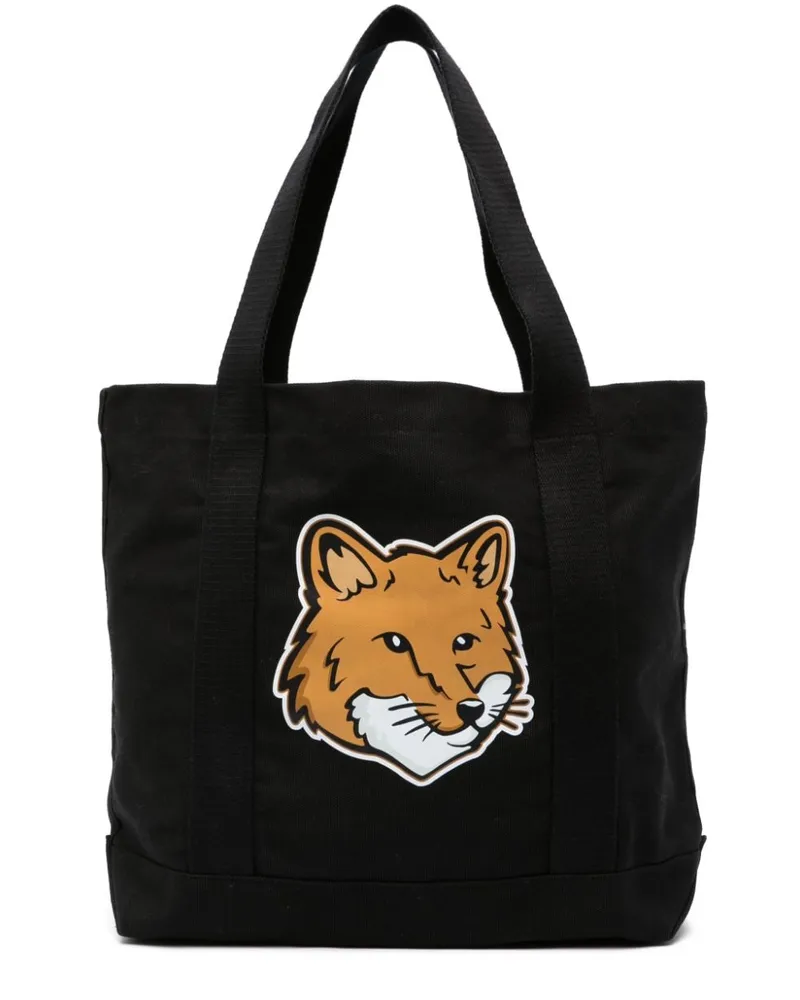 Kitsuné Handtasche mit Print - Schwarz Schwarz
