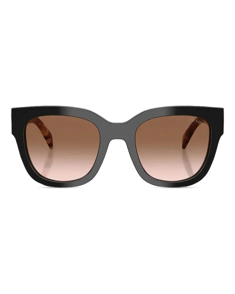 Prada Sonnenbrille mit rundem Gestell - Schwarz Schwarz