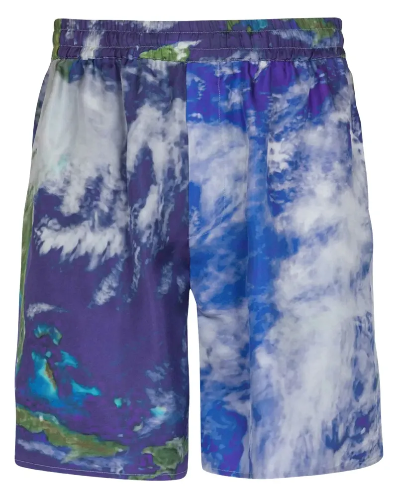 Balmain Shorts mit Earth-Print - Blau Blau