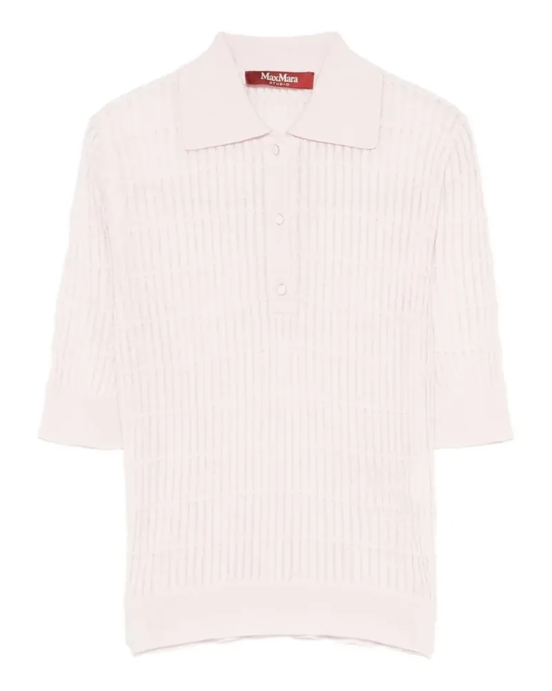Max Mara ribbed-knit polo shirt - Rosa Rosa