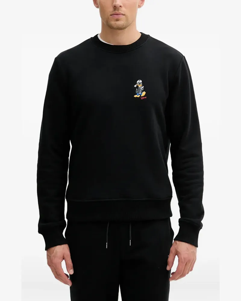 Karl Lagerfeld x Disney Sweatshirt mit Donald-Duck-Stickerei - Schwarz Schwarz