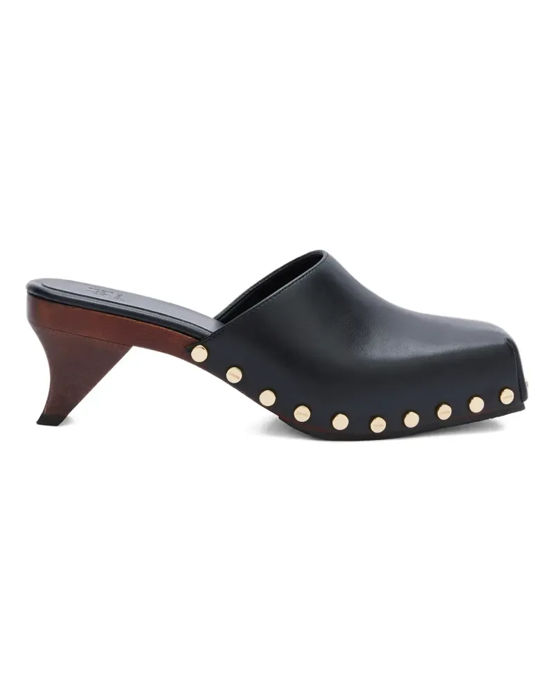 Ganni Mules mit Nieten - Schwarz Schwarz