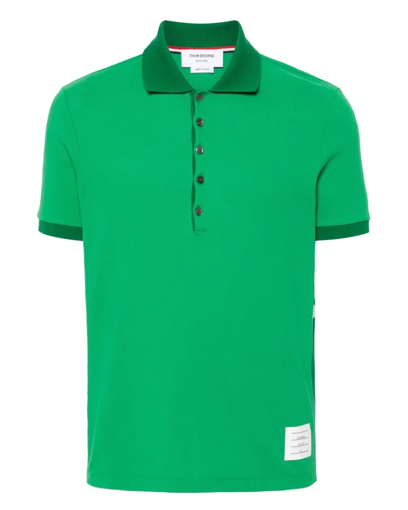 Thom Browne Poloshirt mit Logo-Streifen - Grün Grün