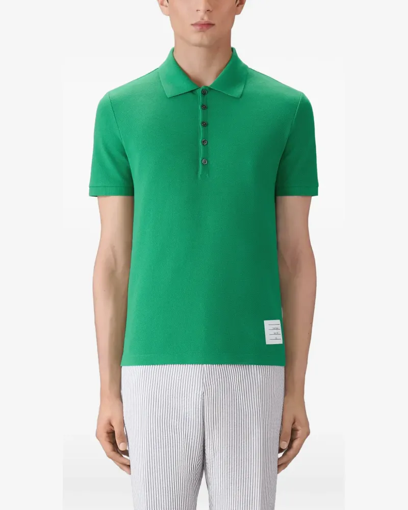 Thom Browne Poloshirt mit Logo-Streifen - Grün Grün