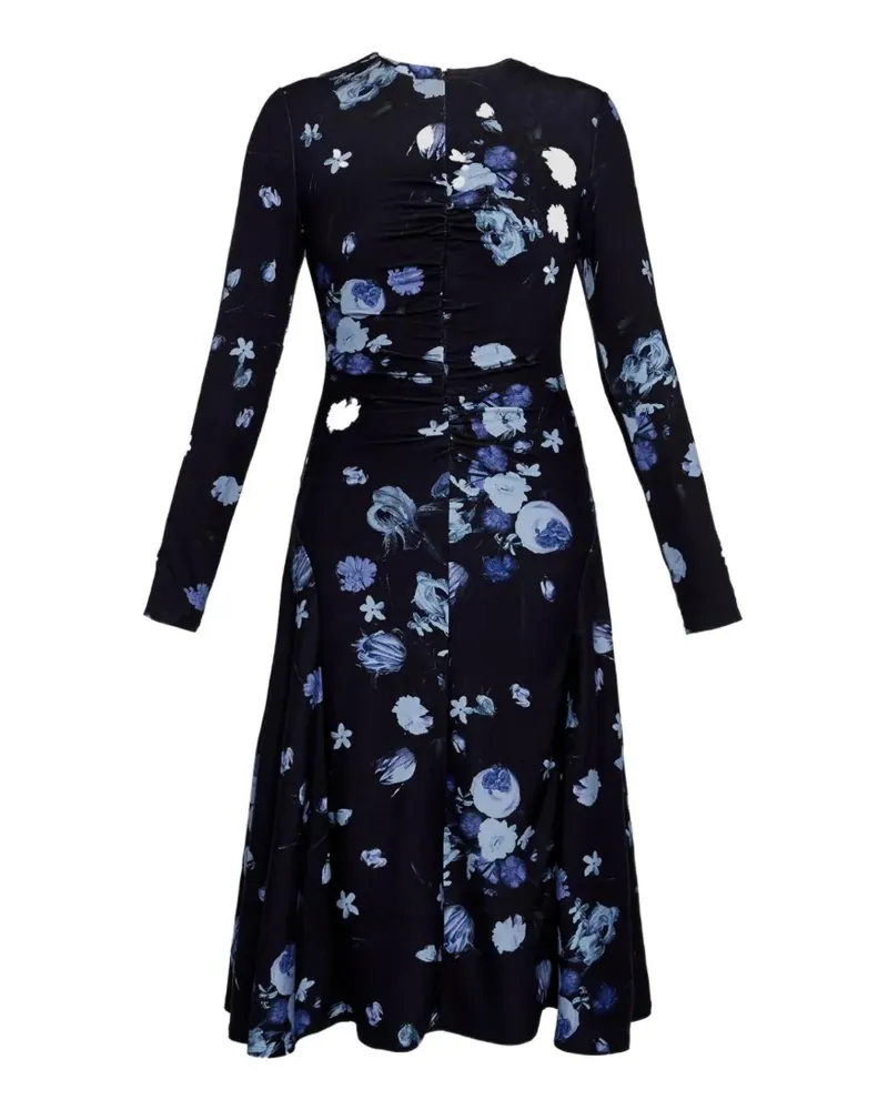 Erdem Midikleid mit Blumen-Print - Blau Blau