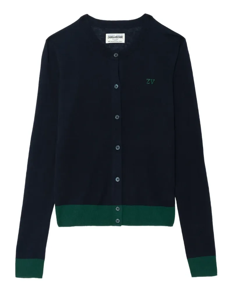 Zadig & Voltaire Missya logo-embroidered cardigan - Blau Blau