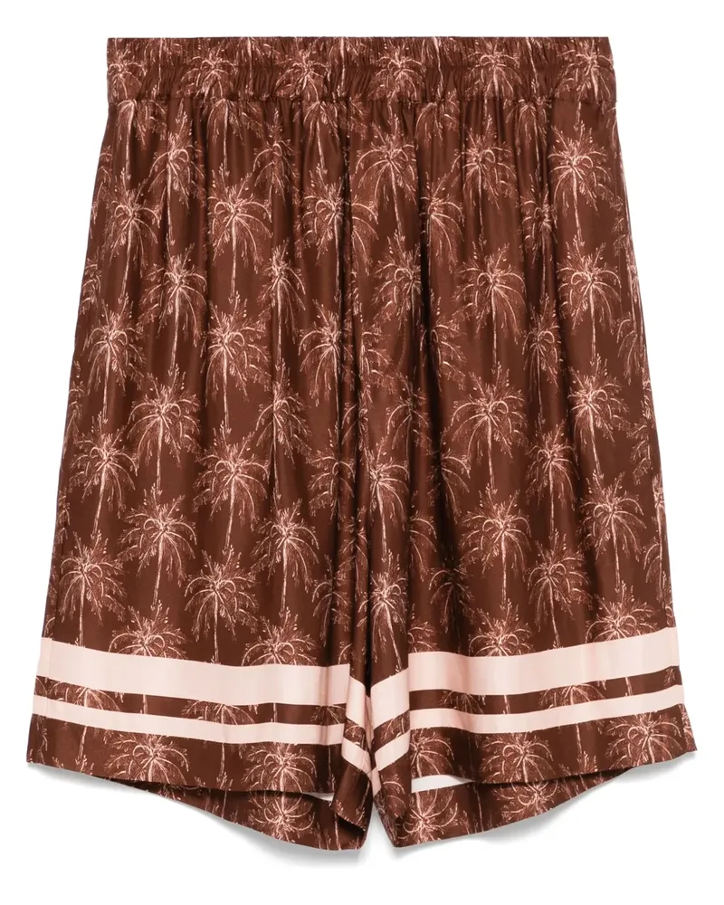 Laneus Shorts mit Palmen-Print - Braun Braun