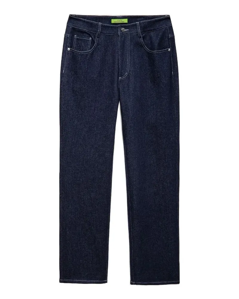 Shanghai Tang embroidery jeans - Blau Blau