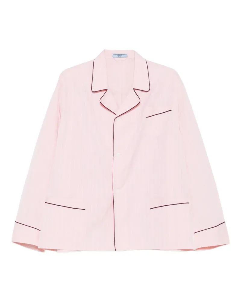 Prada Gestreiftes Hemd mit Kontrastbesatz - Rosa Rosa