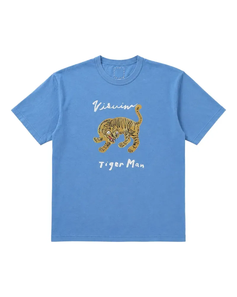 Visvim T-Shirt mit Tiger Man-Print - Blau Blau