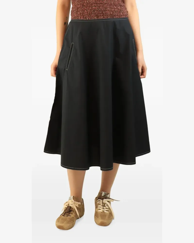 Sofie D'Hoore contrast-stitched midi skirt - Schwarz Schwarz