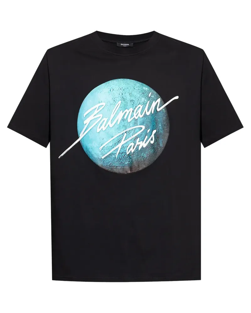Balmain T-Shirt mit grafischem Print - Schwarz Schwarz
