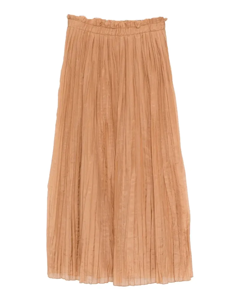 Daniele Fiesoli pleated midi skirt - Braun Braun
