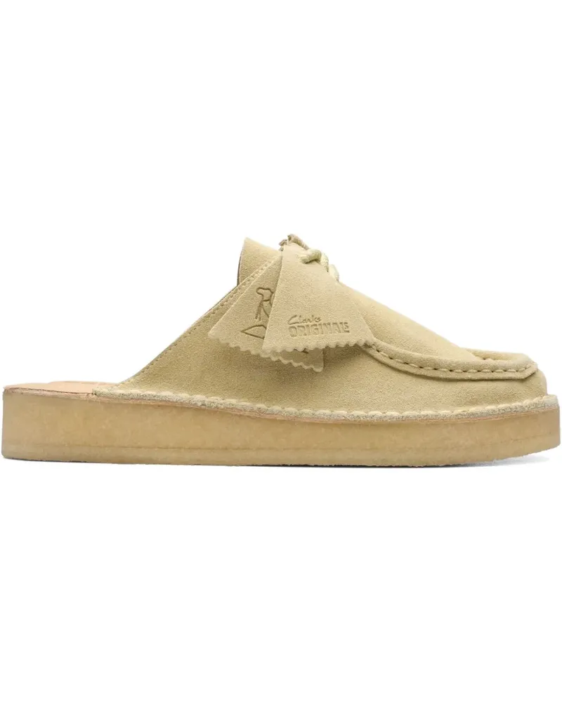 Clarks Desert Nomad Mules mit "Ahornwildleder"-Print - Nude Nude
