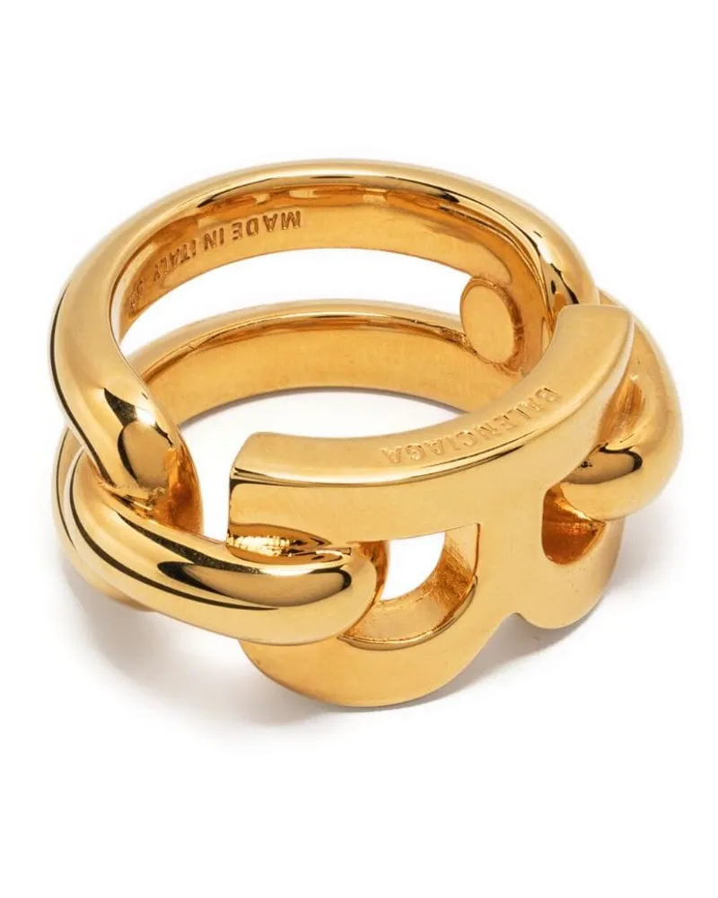 Balenciaga Ring mit B-Logo Gold