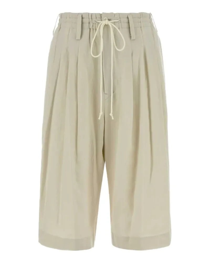 Yohji Yamamoto drawstring pleated shorts - Nude Nude