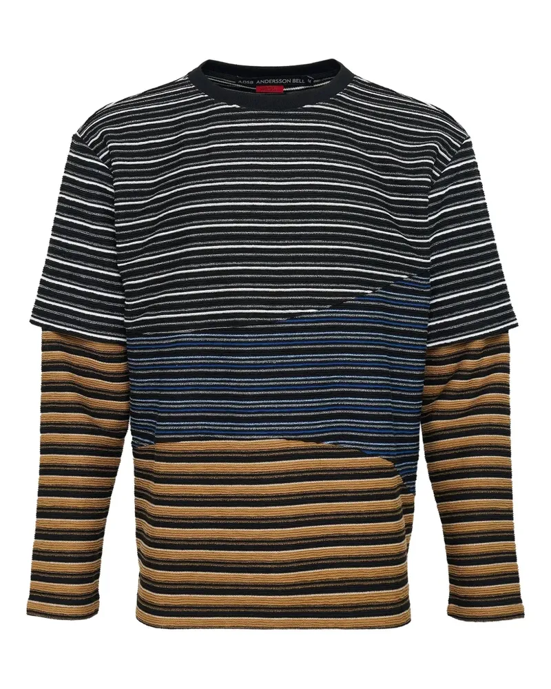 Andersson Bell layered striped sweatshirt - Schwarz Schwarz