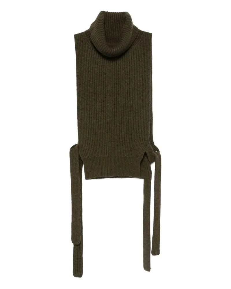 Uma Wang Stricktop mit Stehkragen - Grün Grün