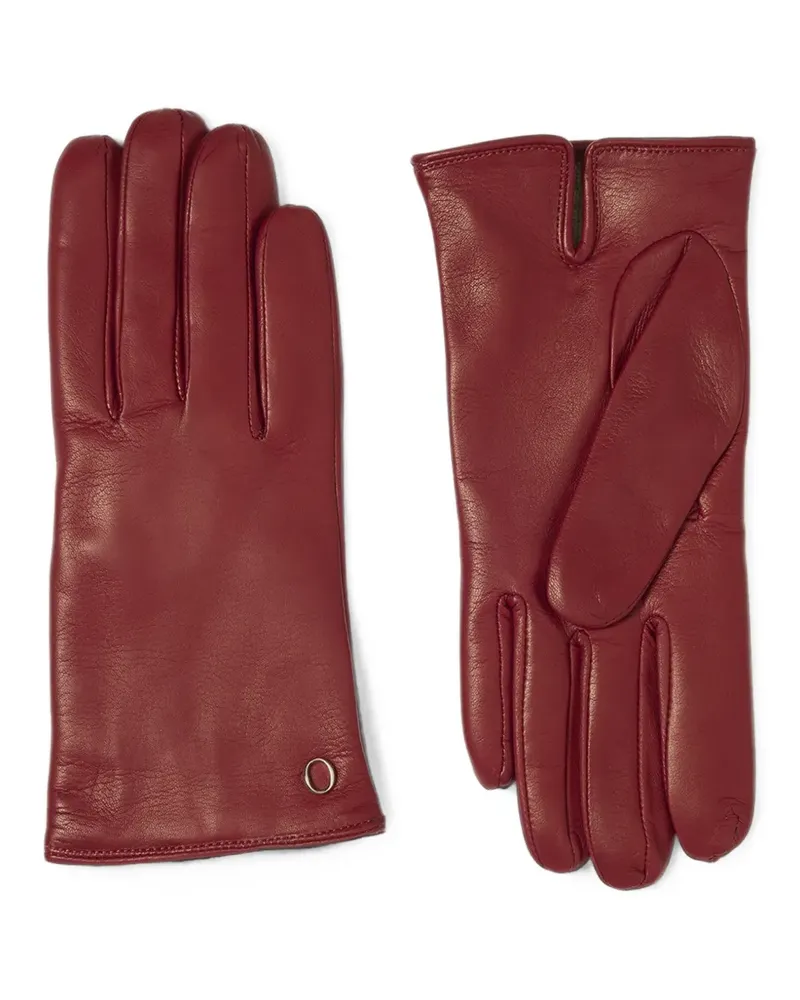 Orciani logo-plaque leather gloves - Rot Rot