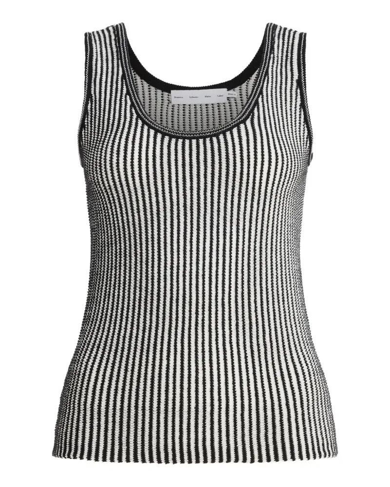 Proenza Schouler Lennox stripe-pattern rib-knit top - Schwarz Schwarz