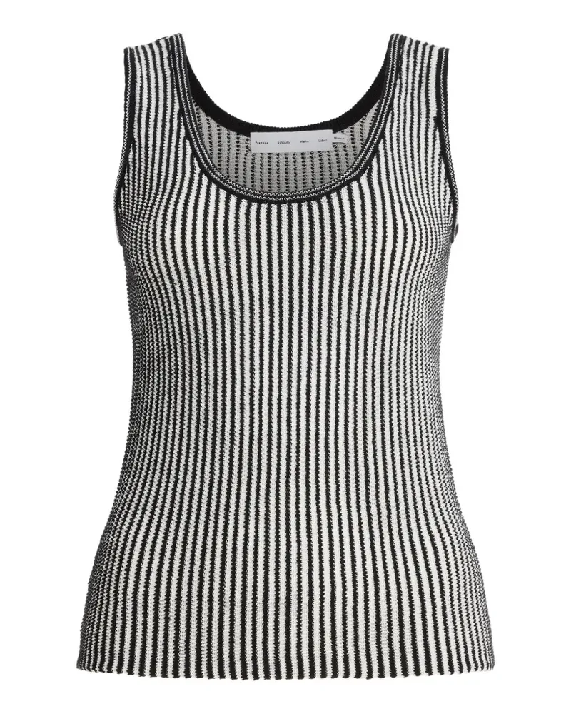 Proenza Schouler Geripptes Lennox Strickoberteil mit Streifenmuster - Schwarz Schwarz
