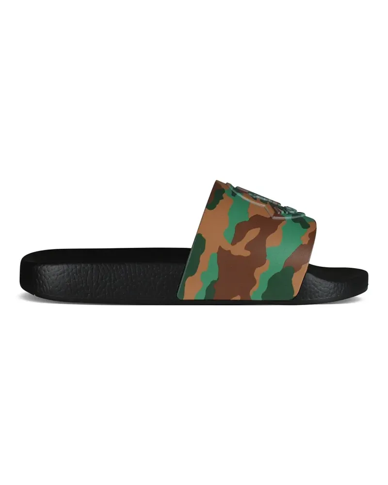 Moncler Basile Pantoletten mit Camouflage-Prägung - Grün Grün