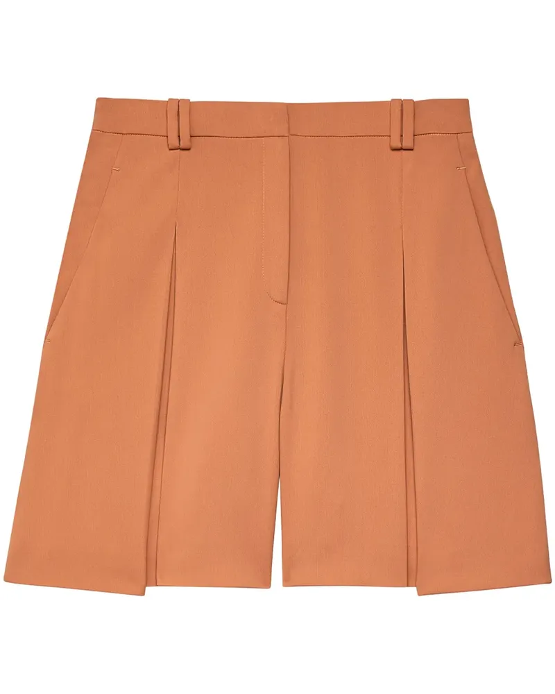Another Tomorrow High-Waist-Shorts mit Falten - Orange Orange