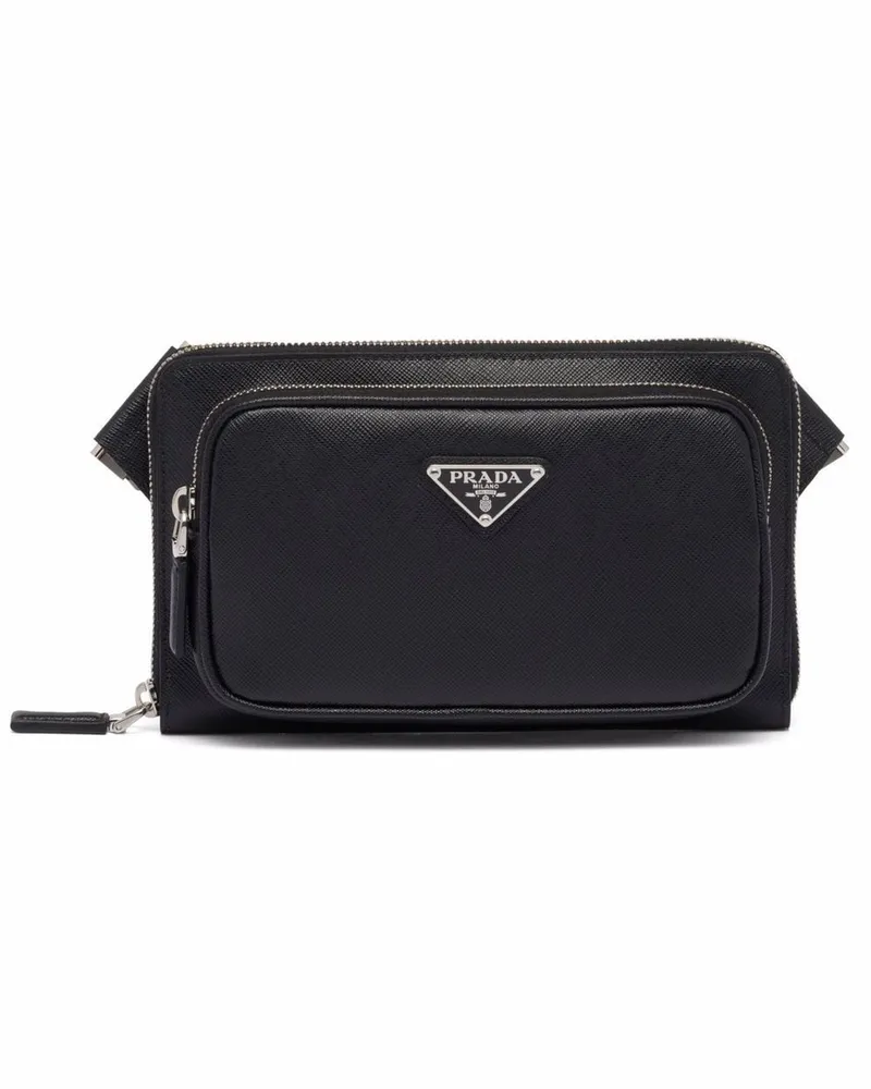 Prada Gürteltasche mit Logo-Schild - Schwarz Schwarz