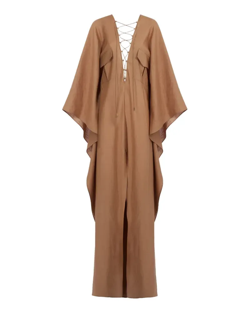 Taller Marmo Mojave Kaftan-Maxikleid mit Schnürung - Braun Braun