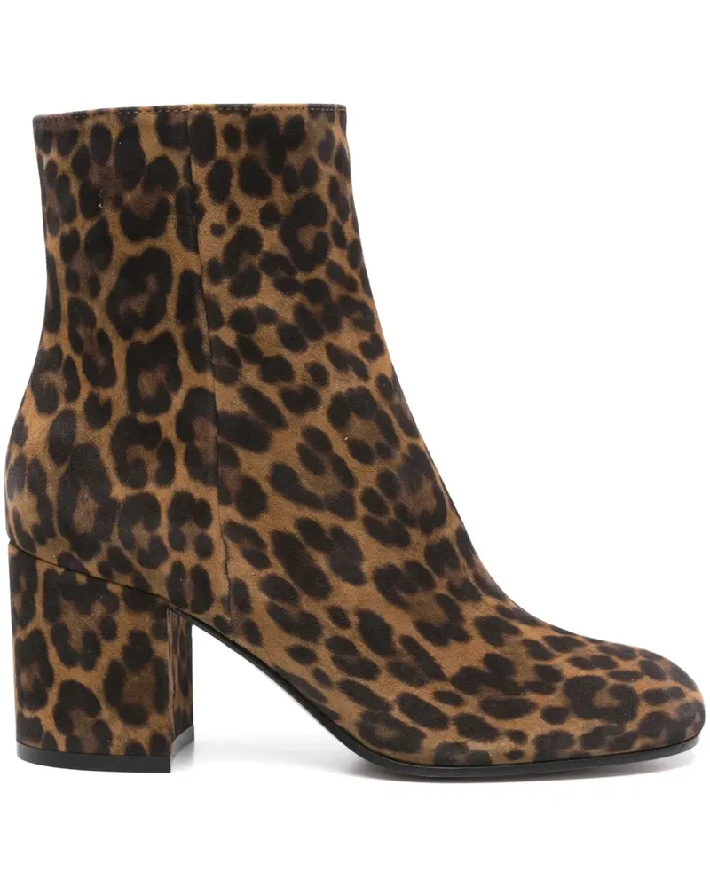 Gianvito Rossi Joelle Stiefel mit Leoparden-Print 70mm - Braun Braun