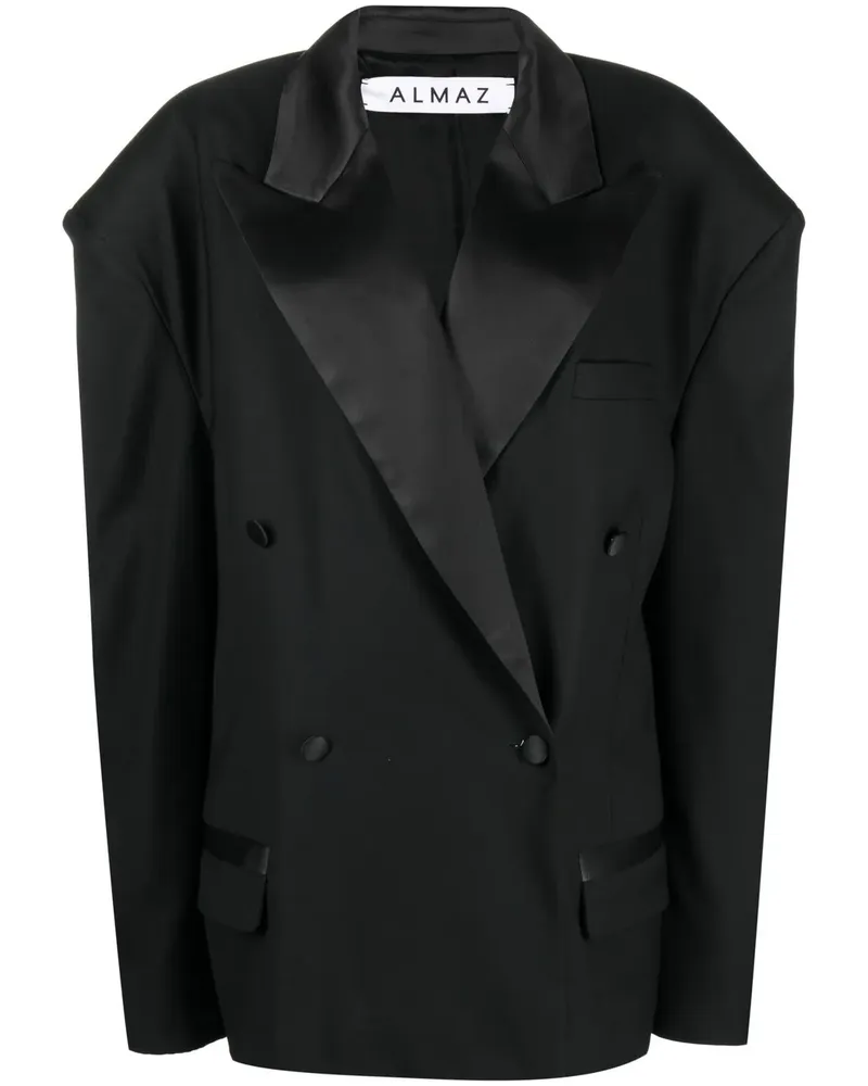 ALMAZ Doppelreihiger Oversized-Blazer - Schwarz Schwarz