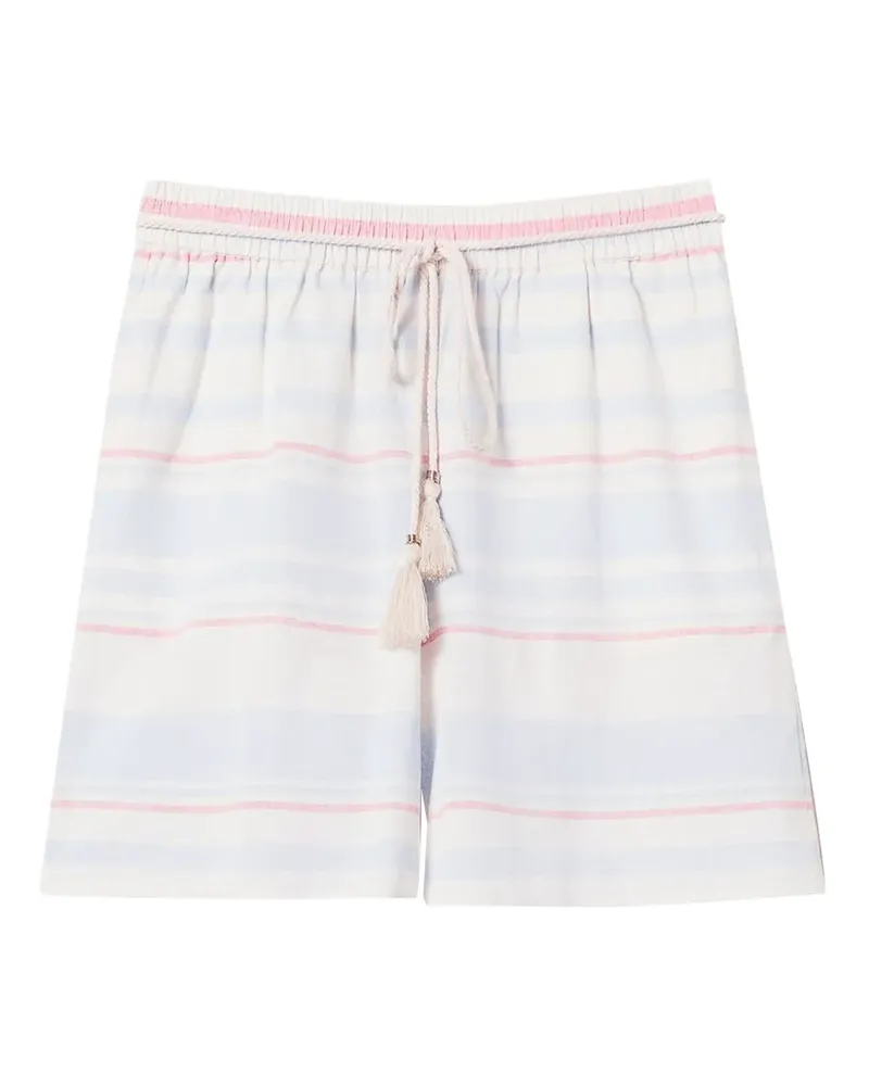 Twin-Set Gestreifte Shorts mit Kordelzug - Nude Nude