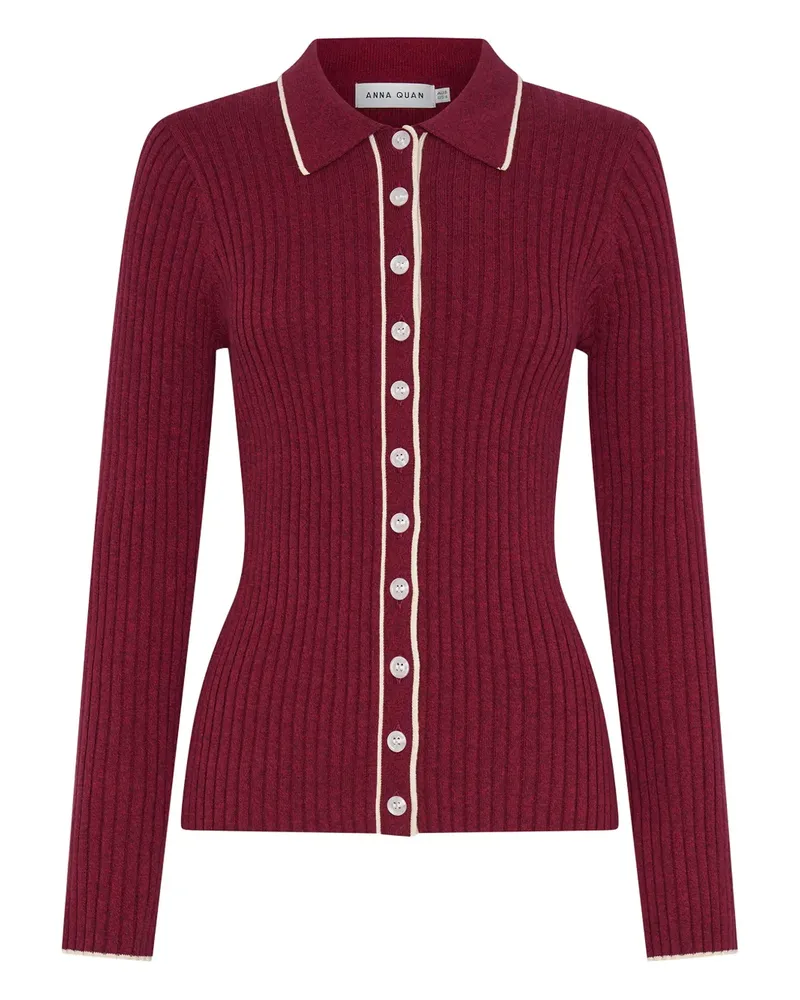 Anna Quan Gerippter Ashlen Cardigan - Rosa Rosa
