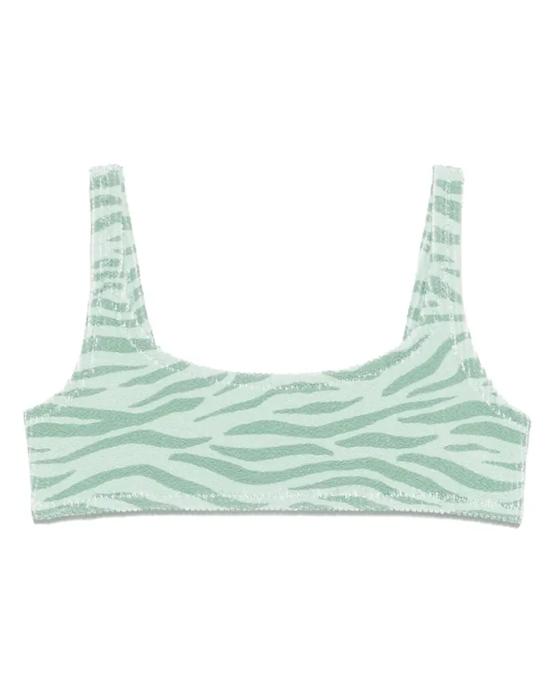 MC2 Saint Barth Bikinioberteil mit Zebra-Print - Grün Grün