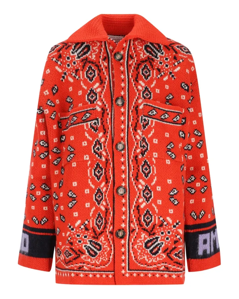 Giada Benincasa Soho intarsia-knit button-down cardigan - Rot Rot