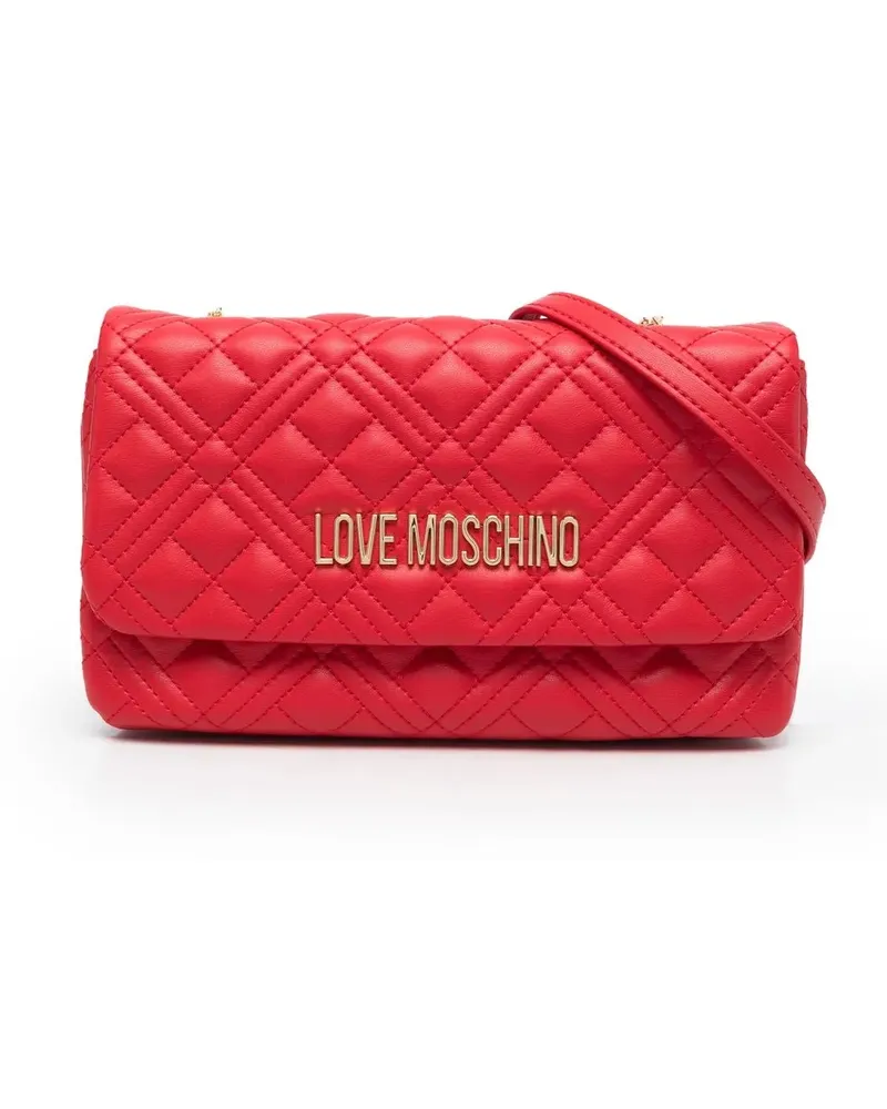 Moschino Gesteppte Umhängetasche mit Logo - Rot Rot