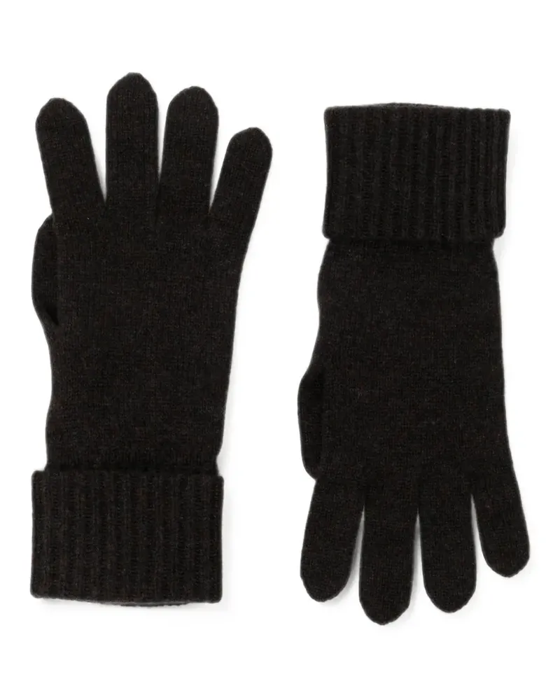 N.Peal Handschuhe mit gerippten Bündchen - Schwarz Schwarz