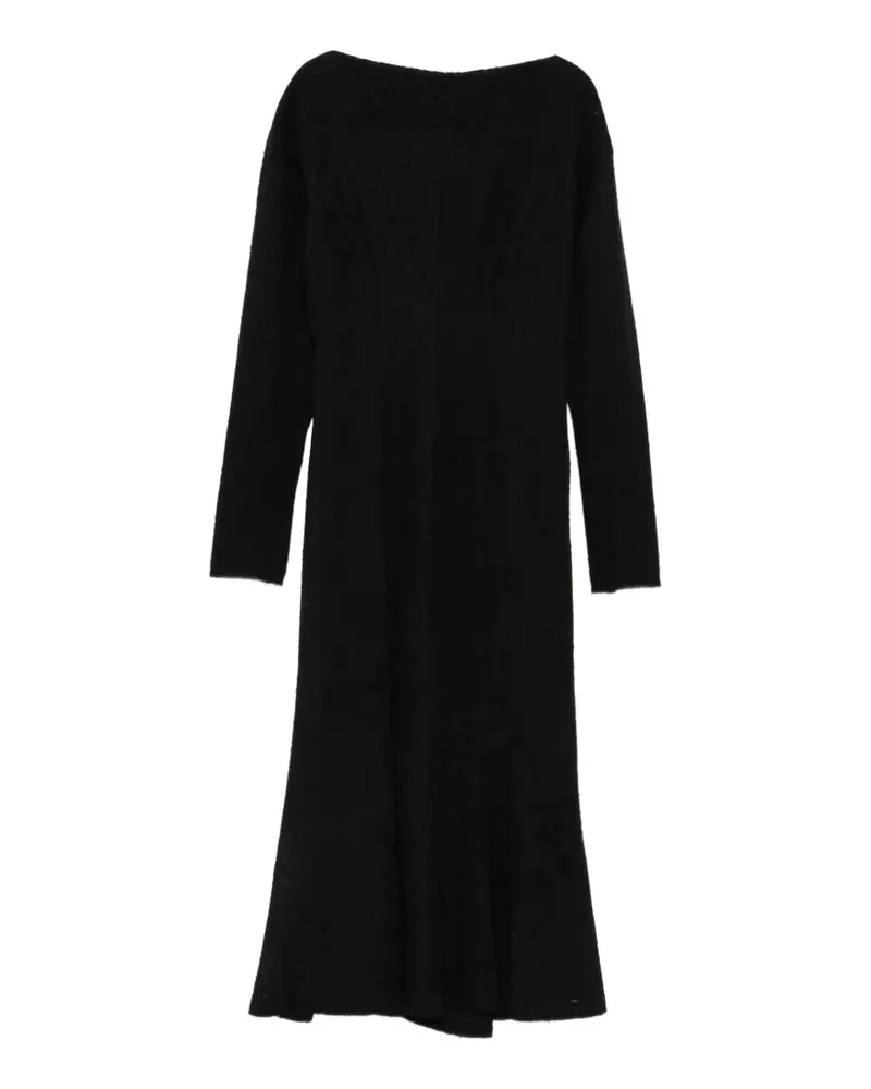 Alberta Ferretti Ausgestelltes Midikleid mit Jacquardmuster - Schwarz Schwarz