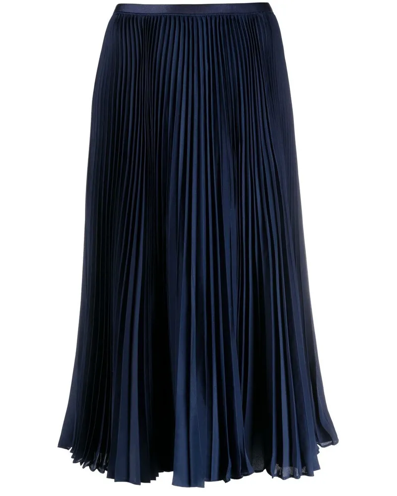 Ralph Lauren High-Waist-Midirock mit Falten - Blau Blau