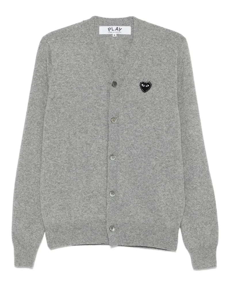 Comme des Garçons Strassverzierter Cardigan mit Herzemblem - Grau Grau